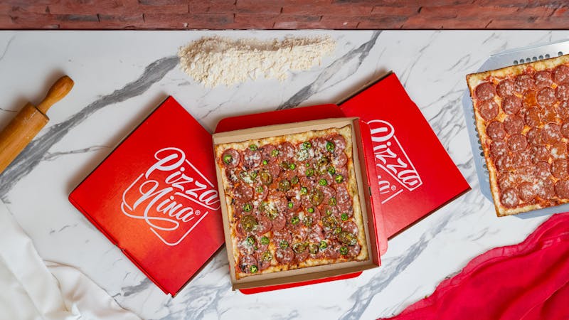 Spicy Diavola pizza with salami and fresh chillies